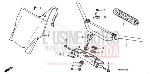 HANDLE PIPE/TOP BRIDGE (CRF450R4,5,6,7) CRF450R5 de 2005